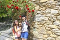 Two women enthusiastic with some flowers