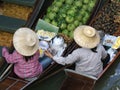 Two women in a floating market Royalty Free Stock Photo