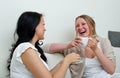 Two women friends chatting Royalty Free Stock Photo