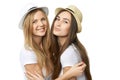 Two women friends having fun. Royalty Free Stock Photo