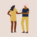 Two women get a success or agreement in business, give five to each other and celebrate. illustration in vector.