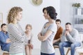 Two women during group psychotherapy Royalty Free Stock Photo