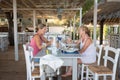 Two women having lunch. Royalty Free Stock Photo