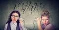 Two women having troubled communication Royalty Free Stock Photo