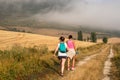 Two women hiking along the Camino de Santiago