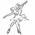 Drawing Of Two Women Dancing Royalty Free Stock Photo