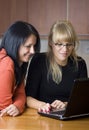 Two women on laptop Royalty Free Stock Photo