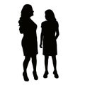 two women making chat, body silhouette vector