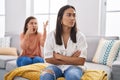 Two women mother and daughter arguing at home Royalty Free Stock Photo