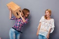 Two women quarrel Royalty Free Stock Photo