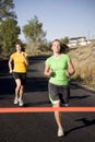 Two women racing Royalty Free Stock Photo