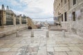 Two women sitting on the stairs watching around Bethlehem