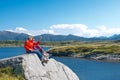 Two women tourists taking photo of themselves Royalty Free Stock Photo