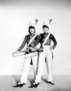Two women toy soldiers ready for marching orders Royalty Free Stock Photo