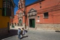 Two women wearing traditional clothes in the city of Potosi in Bolivia.