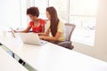 Two Women Working Together In Design Studio Royalty Free Stock Photo