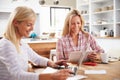 Two women working together at home Royalty Free Stock Photo