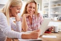 Two women working together at home Royalty Free Stock Photo