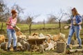 Two women working together Royalty Free Stock Photo