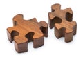 Two Wood Puzzle Pieces Royalty Free Stock Photo