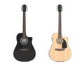 Two Wooden Acoustic Guitars. 3d Rendering