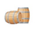 Two Wooden barrel for wine or beer