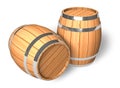 Two wooden barrels Royalty Free Stock Photo