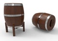 Two wooden barrels Royalty Free Stock Photo