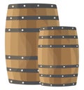 Two wooden barrels, icon Royalty Free Stock Photo