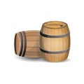 Two wooden barrels Royalty Free Stock Photo