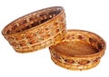 Two wooden baskets Royalty Free Stock Photo