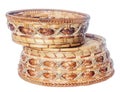 Two wooden baskets Royalty Free Stock Photo