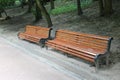 Two wooden benches