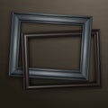 Two wooden black frames