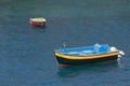 Two wooden boats in Atlantic ocean, Camara de Lobos vilage Madeira Royalty Free Stock Photo