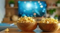 The Bowls of Popcorn.AI generated image Royalty Free Stock Photo