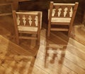 Two wooden chairs