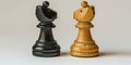 Two Wooden Chess Pieces Sitting Side by Side. Generative AI