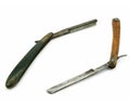 Two wooden cutthroat razors