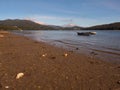 Two wooden fishing boats stranded in an estuary (Ortigueira, Spain). Royalty Free Stock Photo