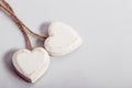 Two wooden hearts Royalty Free Stock Photo