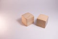 Two wooden cubes