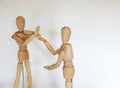 drug pill dealing taking series with wooden manikin figures