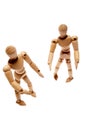 Two wooden mannequins