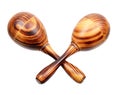 Two wooden maracas