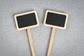 Two wooden mini blank blackboard labels. Royalty Free Stock Photo