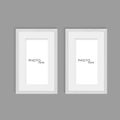 Two wooden photos frame on isolated dark background design Royalty Free Stock Photo