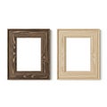 Two wooden picture frames isolated on white background Royalty Free Stock Photo