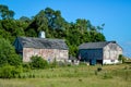 Two Wooden Rustic Barns Wisconsin Countryside