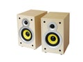 Two wooden speakers Royalty Free Stock Photo